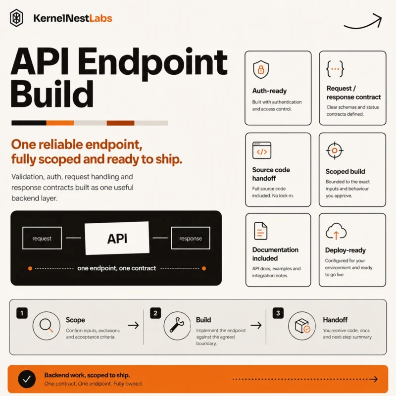 API Endpoint Build technical product artwork