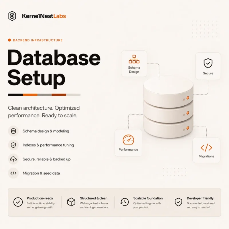 Database Setup technical product artwork