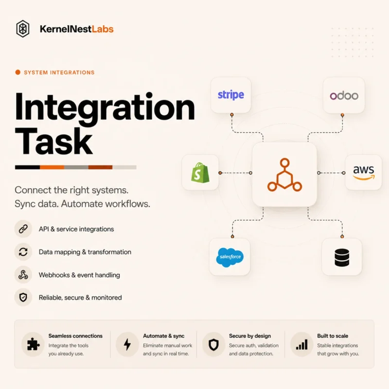 Integration Task technical product artwork
